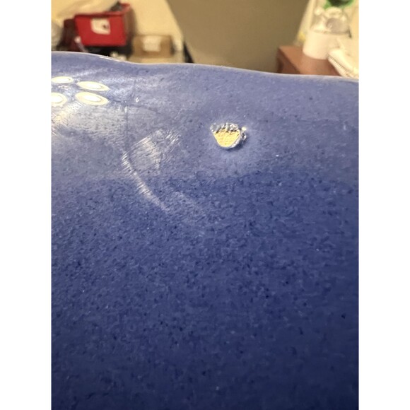 Large Blue Ceramic Antica Fornace Ceramiche da Tavola Serving Oval Platter  Used - Picture 9 of 11